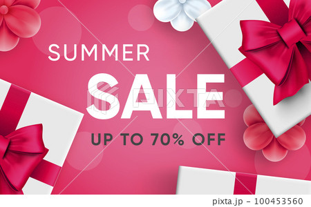 3d poster of Summer Sale realistic design. Discount prices up to 70 percent off website background. Shopping, save money concept. Marketing and promotion. Vector illustration of advertising web banner 3d poster of Summer Sale realistic design. Discount prices up to 70 percent off website background. Shopping, save money concept. Marketing and promotion. Vector illustration of advertising web banner 100453560