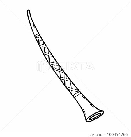 Didjeridoo. Musical Australian instrument. Vector doodle illustration. Hand drawn sketch. 100454266