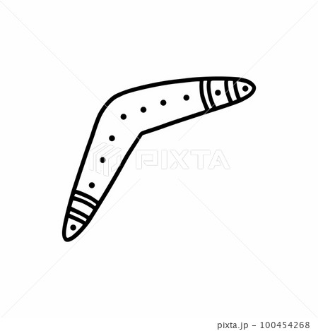 Boomerang. Vector doodle illustration. Hand drawn sketch. Icon. 100454268