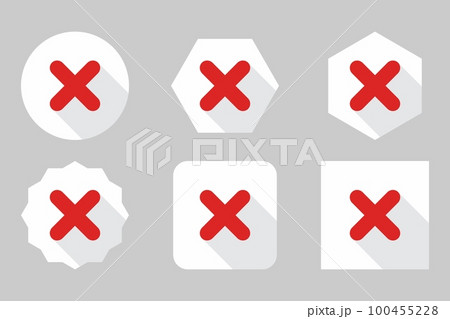 Wrong marks Icon Set, Cross marks, Rejected, Disapproved, No, False, Not Ok, Wrong Choices, Task Completion, Voting. - vector mark symbols in red. 100455228