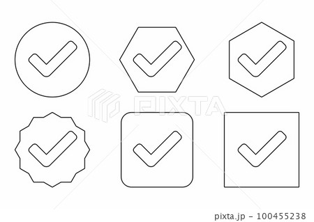 Check marks Icon Set, Tick marks, Accepted, Approved, Yes, Correct, Ok, Right Choices, Task Completion, Voting. - vector mark symbols. Black outline design. Check marks Icon Set, Tick marks, Accepted, Approved, Yes, Correct, Ok, Right Choices, Task Completion, Voting. - vector mark symbols. Black outline design. 100455238