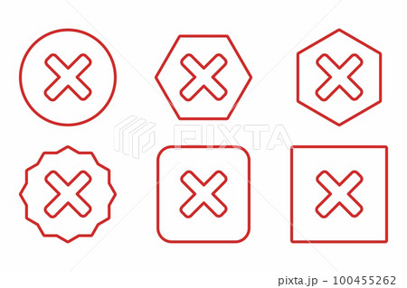 Wrong marks Icon Set, Cross marks, Rejected, Disapproved, No, False, Not Ok, Wrong Choices, Task Completion, Voting. - vector mark symbols in red. 100455262