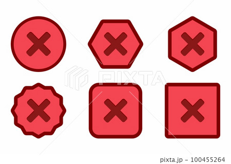 Wrong marks Icon Set, Cross marks, Rejected, Disapproved, No, False, Not Ok, Wrong Choices, Task Completion, Voting. - vector mark symbols in red. 100455264