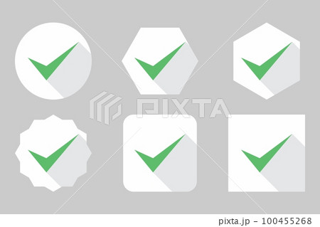 Check marks Icon Set, Tick marks, Accepted, Approved, Yes, Correct, Ok, Right Choices, Task Completion, Voting. - vector mark symbols in green. 100455268