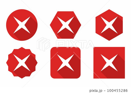 Wrong marks Icon Set, Cross marks, Rejected, Disapproved, No, False, Not Ok, Wrong Choices, Task Completion, Voting. - vector mark symbols in red. Wrong marks Icon Set, Cross marks, Rejected, Disapproved, No, False, Not Ok, Wrong Choices, Task Completion, Voting. - vector mark symbols in red. 100455286