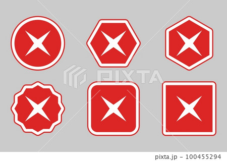 Wrong marks Icon Set, Cross marks, Rejected, Disapproved, No, False, Not Ok, Wrong Choices, Task Completion, Voting. - vector mark symbols in red. Wrong marks Icon Set, Cross marks, Rejected, Disapproved, No, False, Not Ok, Wrong Choices, Task Completion, Voting. - vector mark symbols in red. 100455294