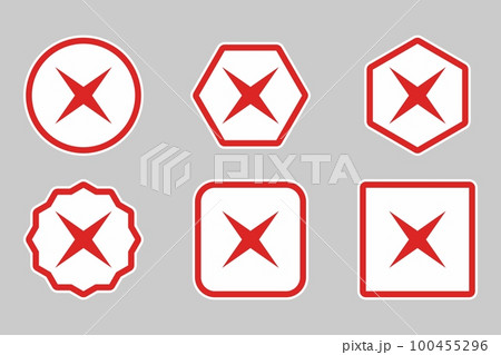 Wrong marks Icon Set, Cross marks, Rejected, Disapproved, No, False, Not Ok, Wrong Choices, Task Completion, Voting. - vector mark symbols in red. 100455296