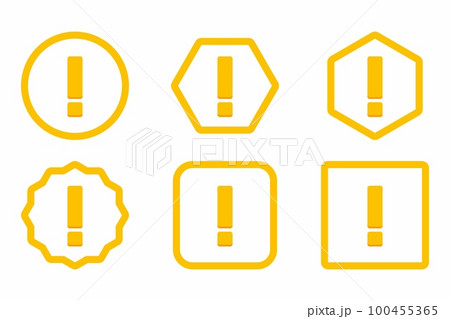 Exclamation mark, Attention sign, Caution icon, Hazard warning symbol, vector mark symbols Yellow style. Exclamation mark Icon Set. 100455365