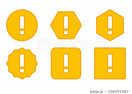 Exclamation mark, Attention sign, Caution icon, Hazard warning symbol, vector mark symbols Yellow style. Exclamation mark Icon Set. 100455367