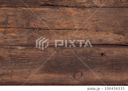 Background of old brown boards with visible grain and damage. Background of old brown boards with visible grain and damage. 100456335