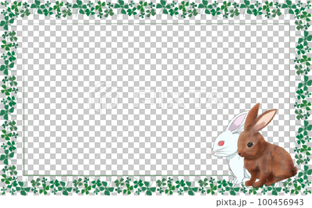 葉っぱのうさぎフレーム 100456943