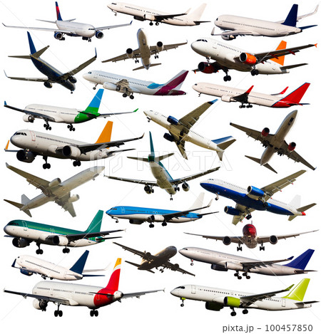 Passenger airplanes isolated on white 100457850