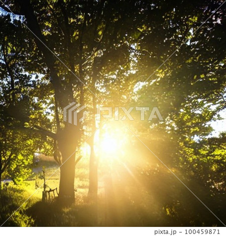 AI生成、光の風景 100459871