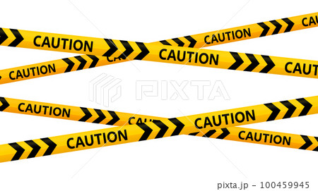 Crossed caution tapes. Yellow and black warning stripes. Construction, hazard, danger sellotape. Restriction and prohibition zones adhesive tapes. Vector Crossed caution tapes. Yellow and black warning stripes. Construction, hazard, danger sellotape. Restriction and prohibition zones adhesive tapes. Vector 100459945
