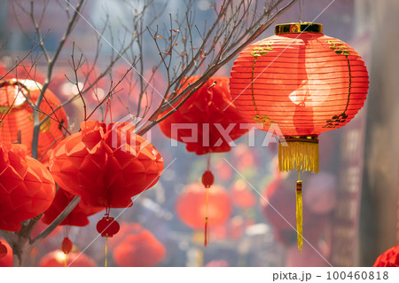Chinese new year lanterns in old town area. Chinese new year lanterns in old town area. 100460818