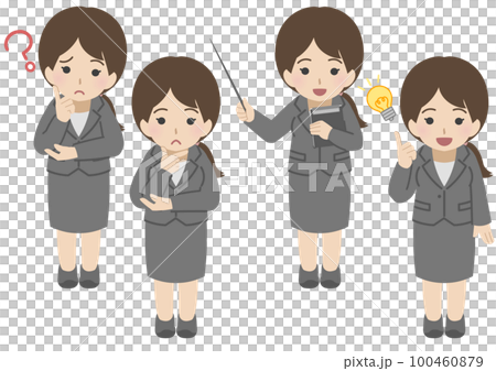 Young woman's question and solution set suit Young woman's question and solution set suit 100460879