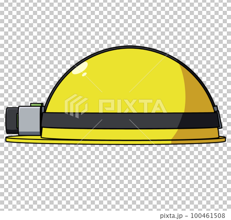 ヘッドライト付きヘルメット横のイラスト 100461508