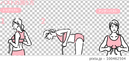 バストを測っている女性のセット 100462504