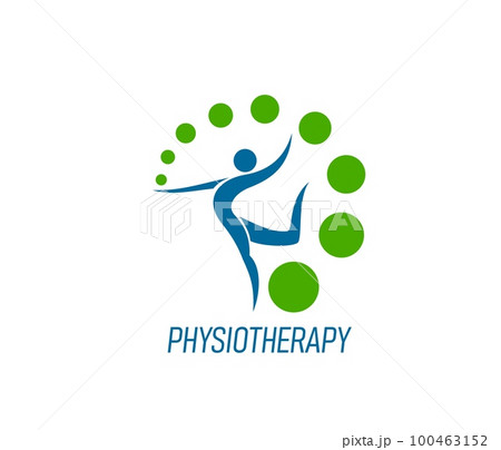 Physiotherapy, chiropractic massage icon. Orthopedic rehabilitation, chiropractic doctor, spine health therapist vector sign. Back pain treatment medical center symbol with dancing human figure Physiotherapy, chiropractic massage icon. Orthopedic rehabilitation, chiropractic doctor, spine health therapist vector sign. Back pain treatment medical center symbol with dancing human figure 100463152