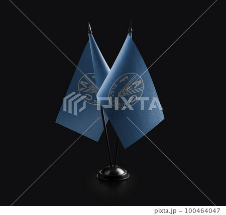 Small national flags of the Food and agriculture organization on a black background Small national flags of the Food and agriculture organization on a black background 100464047