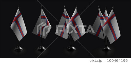 Small national flags of the Faroe Islands on a black background Small national flags of the Faroe Islands on a black background 100464196