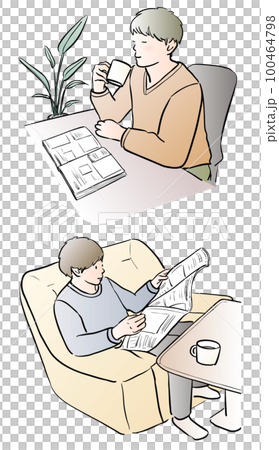 一個有顏色的放鬆男人的插圖 100464798