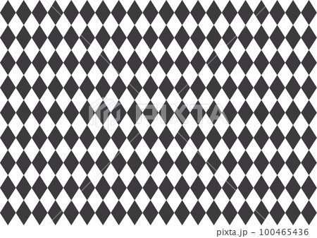 白色　黒色　ダイヤ柄パターン背景素材 100465436