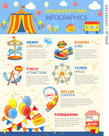 Amusement park potential infographics layout 100465566