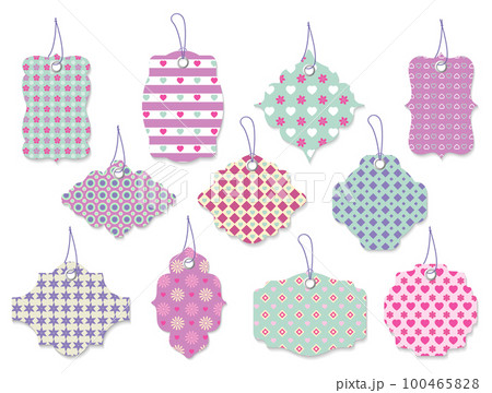 Set of cute floral tags and labels with hearts Set of cute floral tags and labels with hearts 100465828