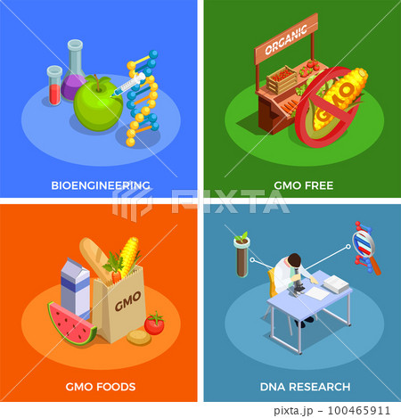 Genetically Modified Organisms Isometric Concept 100465911