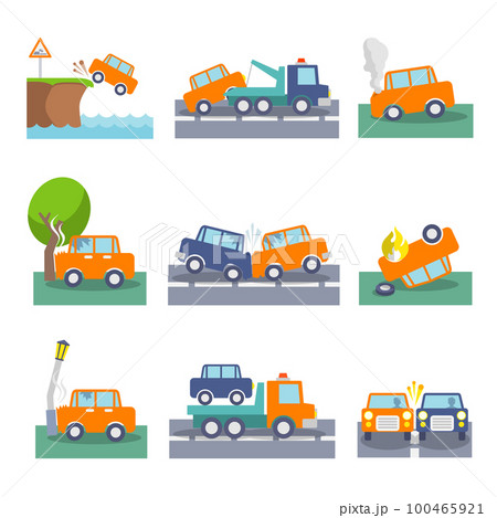 Car crash icons Car crash icons 100465921