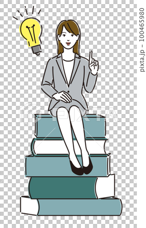 知識就是力量燈泡和女商人 100465980