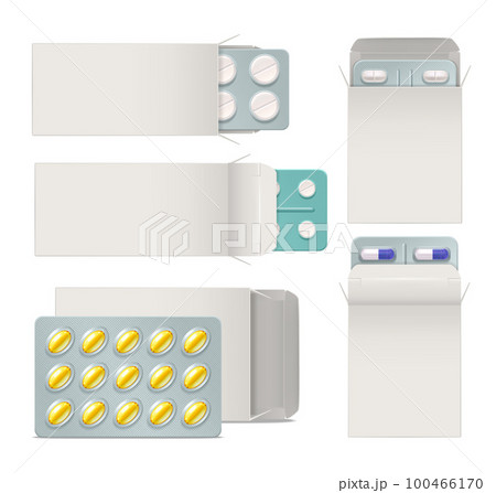 Opened Paper Packaging With Medicine Blisters 100466170