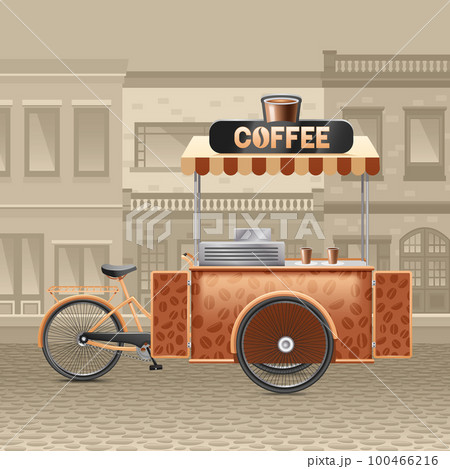 Coffee Street Cart Illustration Coffee Street Cart Illustration 100466216