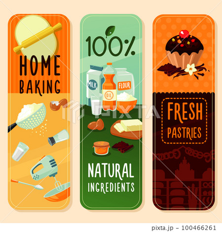 Baking Ingredients Vertical Banners 100466261