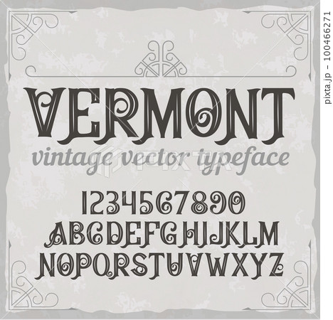 Vintage label typeface called "Vermont". Perfectly designed font for any design. 100466271
