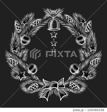 Attractive Chalkboard Christmas Wreath Design 100466506