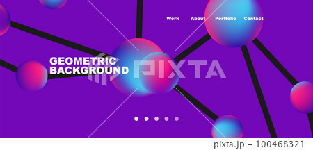 Line points connections geometric abstract background 100468321