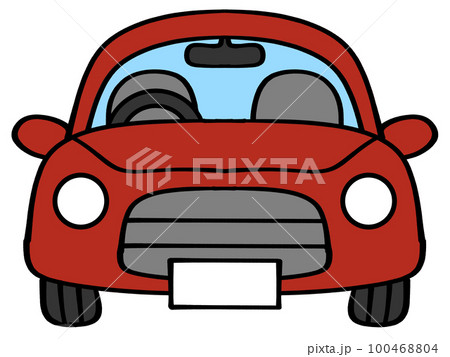 正面の赤い自動車のイラスト素材 正面の赤い自動車のイラスト素材 100468804