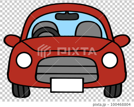 正面の赤い自動車のイラスト素材 正面の赤い自動車のイラスト素材 100468804