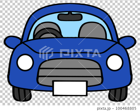 Illustration material of a blue car in front 100468805