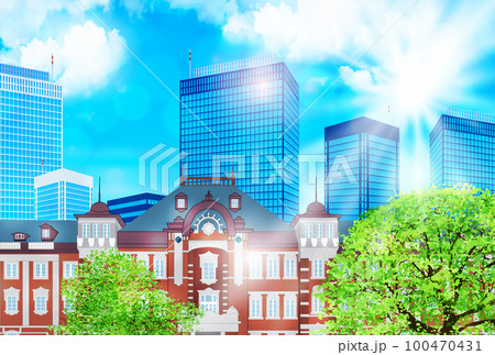 東京駅 ビル 風景 背景 東京駅 ビル 風景 背景 100470431