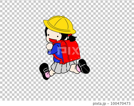 新一年生の女の子のイラスト 100470473