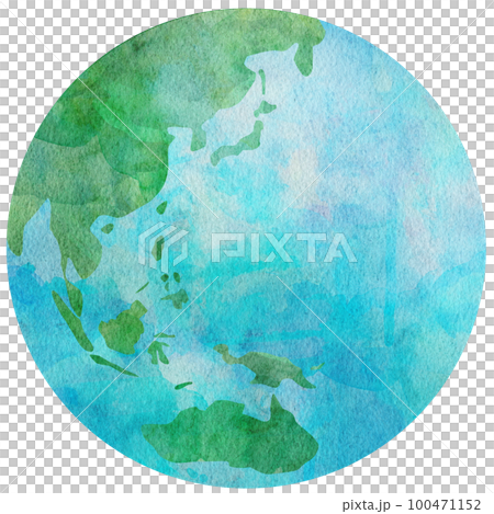 Earth watercolor illustration parts / Oceania continent 100471152