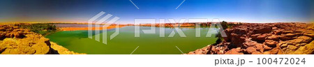 Panoramic view to Katam aka Baramar lake group of Ounianga kebir lakes at the Ennedi, Chad 100472024