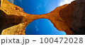 bottom up view Abstract Rock formation at plateau Ennedi aka Aloba arch in Chad 100472028