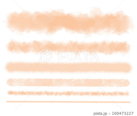 水彩テクスチャのライン素材　オレンジ　秋イメージ　罫線 100473227