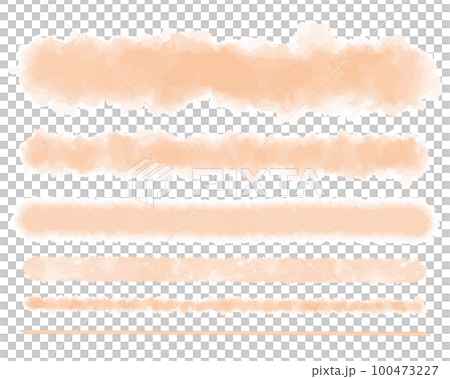 水彩テクスチャのライン素材　オレンジ　秋イメージ　罫線 100473227