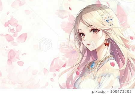 Woman/cute/moe/japan/anime/manga/beautiful - Stock Illustration