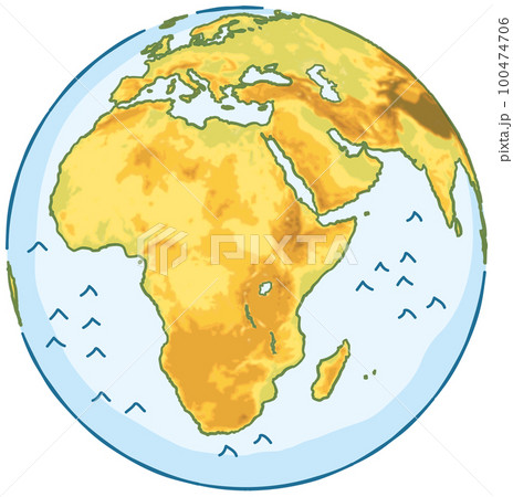アフリカ大陸中心の地球 100474706
